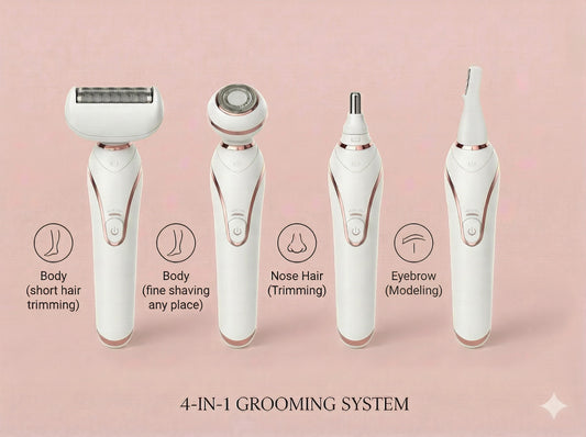 4-in-1 Women's Grooming Kit — Full Body Hair Removal & Bikini Trimmer