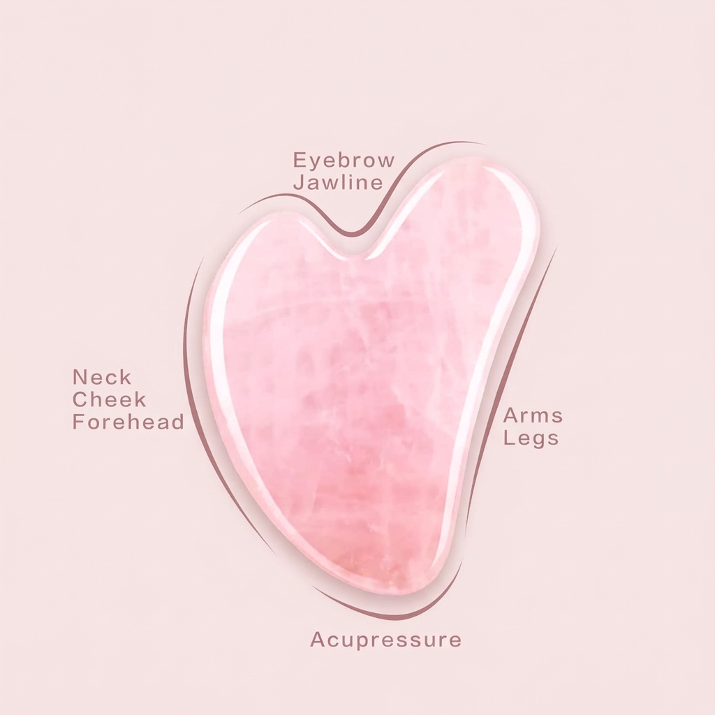 Luxe Glow Rose Quartz Gua Sha Tool