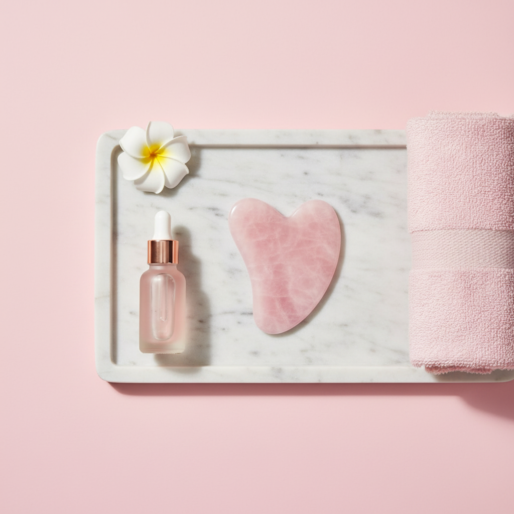 Luxe Glow Rose Quartz Gua Sha Tool