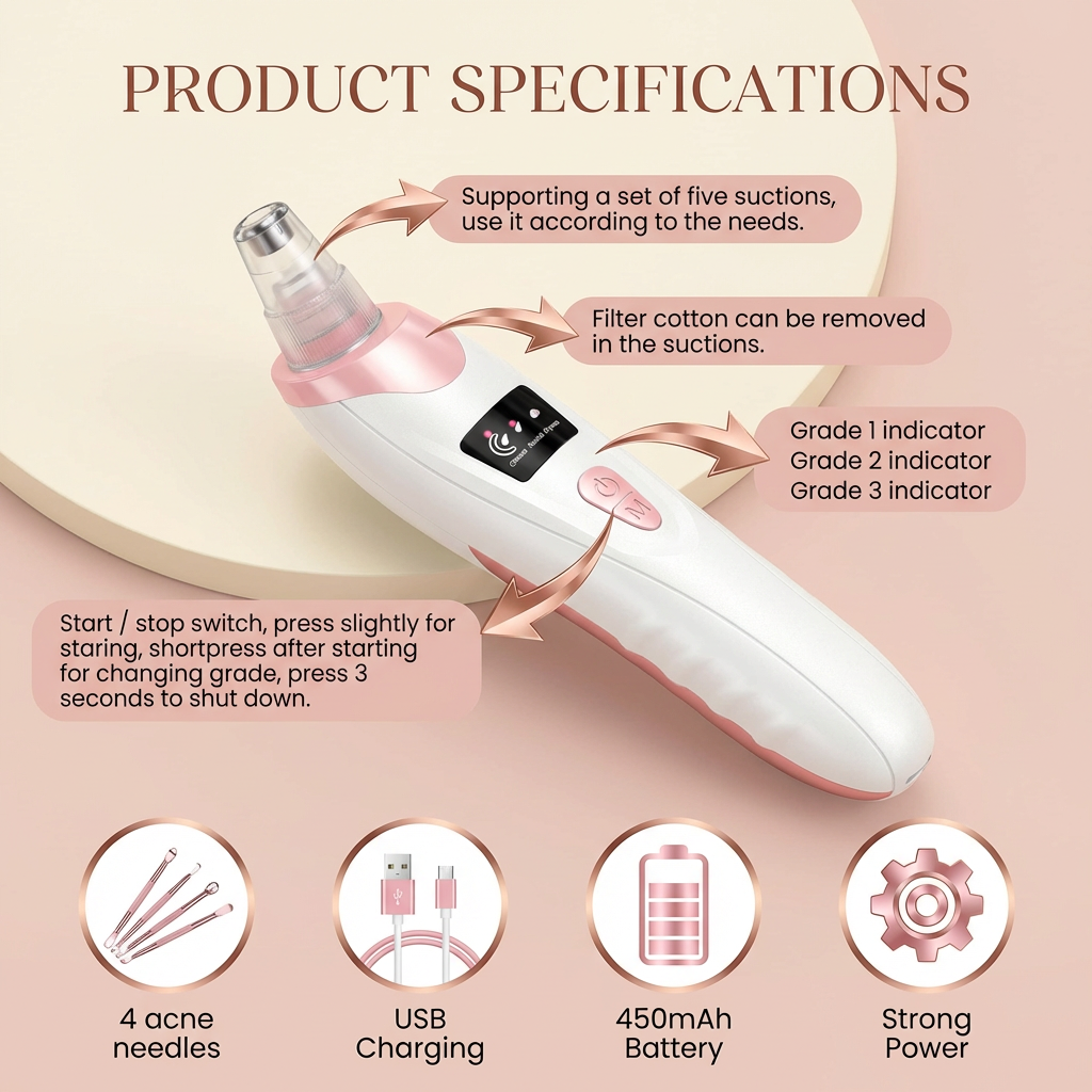 Luxe Glow Pore Vacuum Blackhead Remover